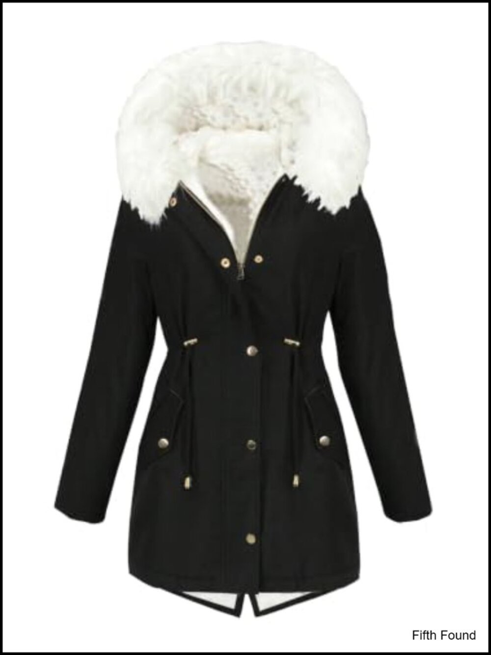 Women's Winter Parka Fleece Lined Faux Fur Hood Warm Coat Pockets